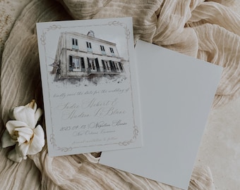 Napoleon House New Orleans Save the Date, French Quarter Invitation