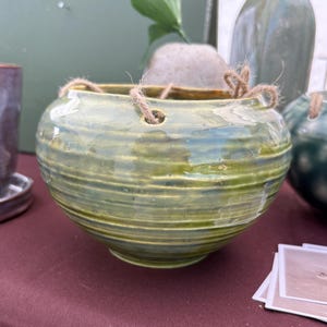 Handmade Ceramic Hanging Planter | Modern Plant Pot | Hanging Indoor Garden Decor | Artisan Pottery Planter | Houseplant Gift