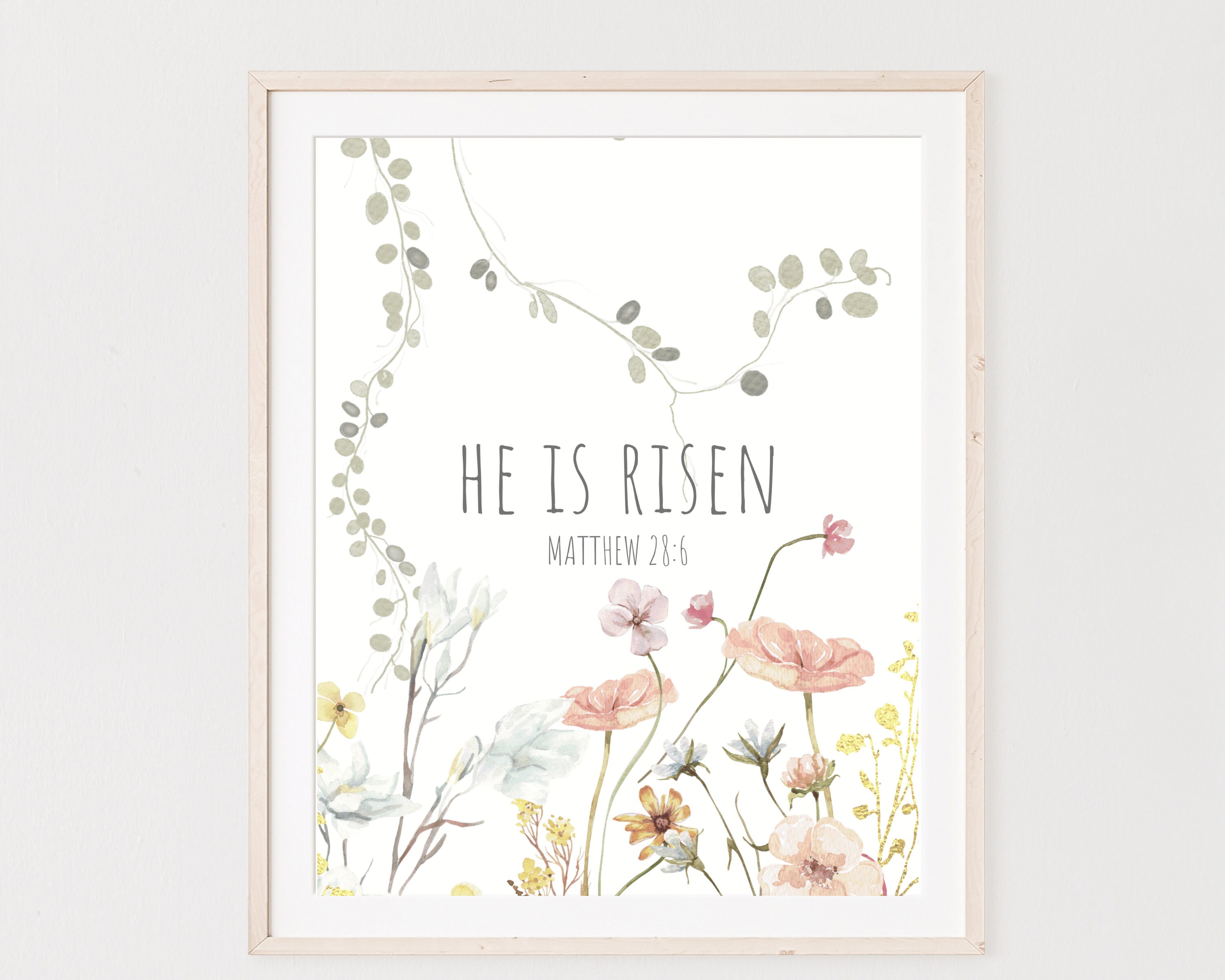 He is Risen Print He is Risen Printable Easter Christian - Etsy