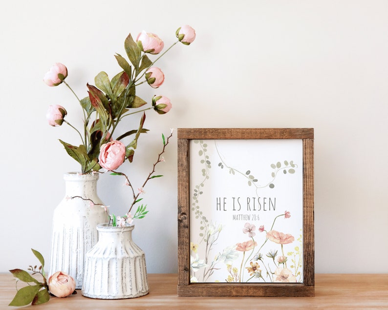 He is Risen Print He is Risen Printable Easter Christian - Etsy