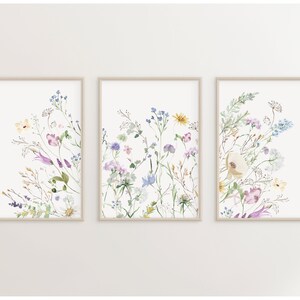 wildflower prints, printable wall art, bedroom prints, nursery wall art, floral nursery print, watercolor floral art, tiny flowers print set
