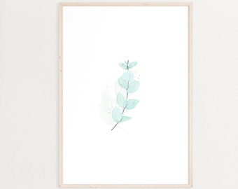 Aquarell Eukalyptus, blassgrüne botanische Kunst (digitaler Download)