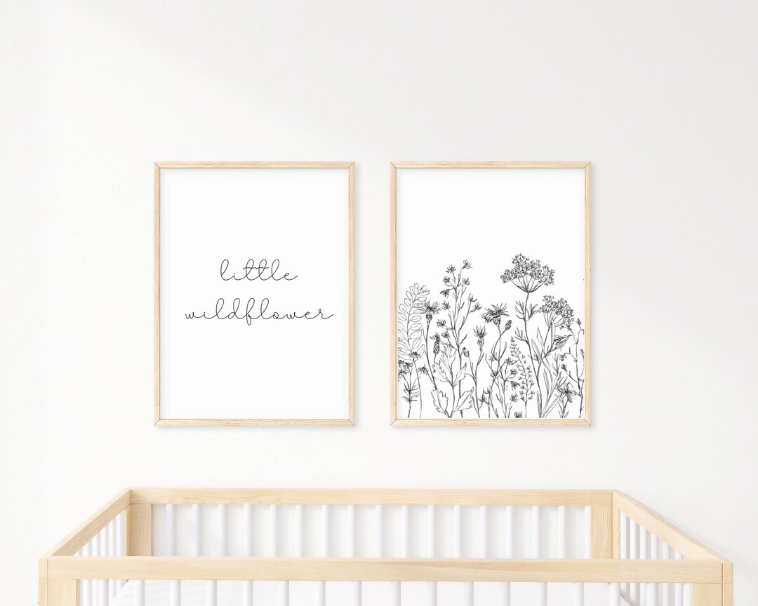 Wildflower Prints, Wildflower Nursery Prints, Neutral Nursery Decor ...