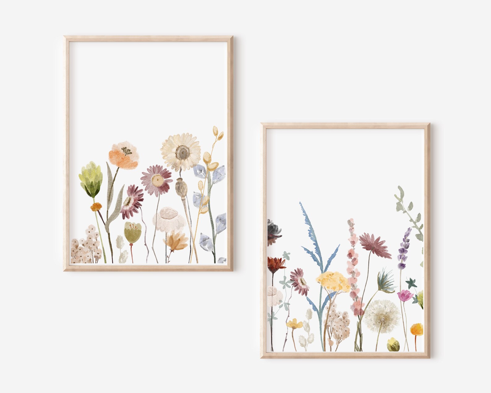 Set of 3 Floral Print Wildflower Print Set of 3 Set of 3 Etsy