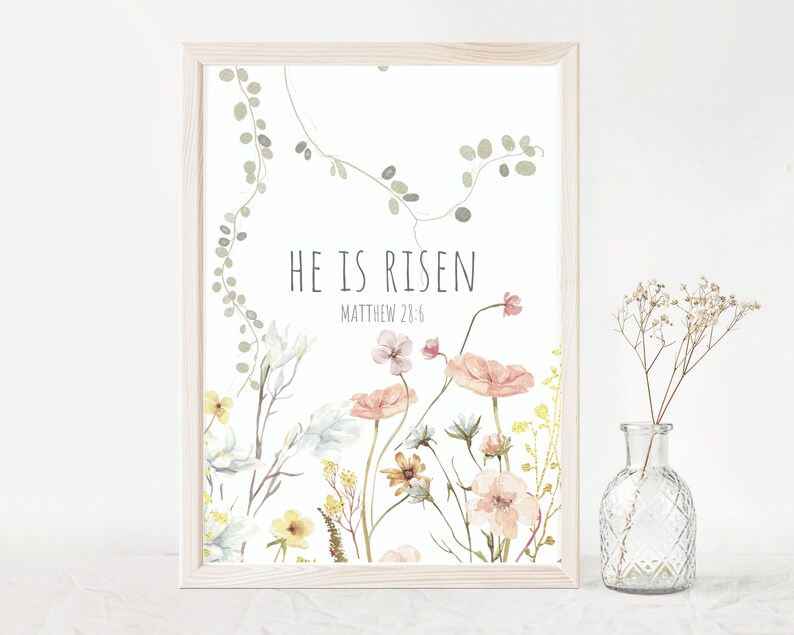 He is Risen Print He is Risen Printable Easter Christian - Etsy
