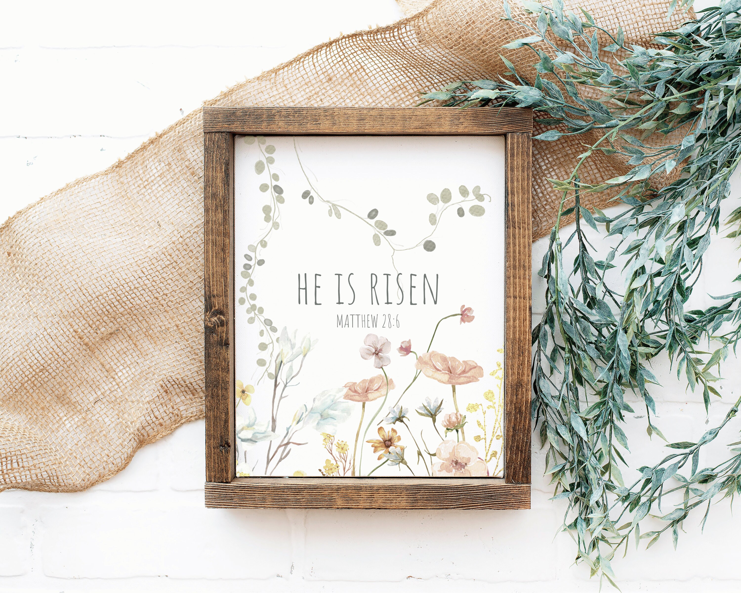He is Risen Print He is Risen Printable Easter Christian - Etsy