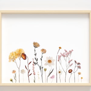 wildflower print, wild flower wall art, horizontal flower print, watercolor floral prints, download floral art print, floral nursery prints