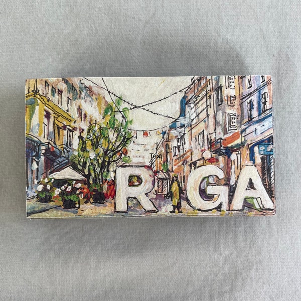 A set of four "Riga scenery" magnets.