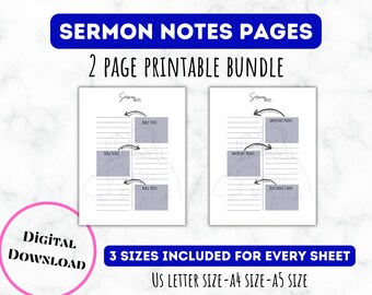 Sermon Notes Sermon Notes Printable Sermon Notes Journal Sermon Journal ...
