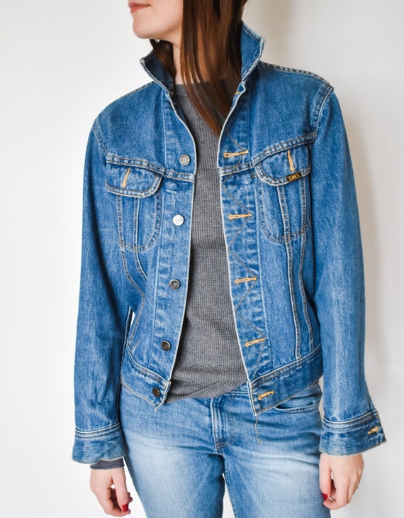 idiom kande så meget Lee Denim Rider Jacket Made in Canada Medium Wash 80s - Etsy