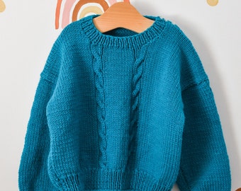 Kids "Robin Egg" Hand-knit Wool Sweater