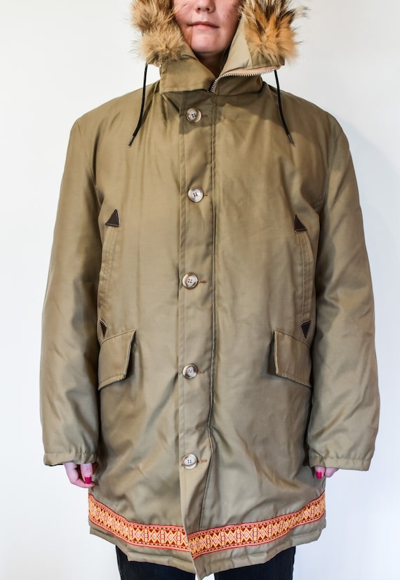 Vintage Arctic Woods Down Parka W/coyote Fur Trim Hood and Vintage Arctic Woods Down Parka W/coyote Fur Trim Hood and