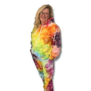 Tie Dye Rainbow Hoody & Pants Combo | Ice Dyed