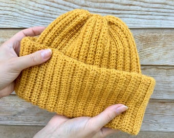 Hand Knitted Mohair Beanie: Fluffy Alpaca Winter Hat