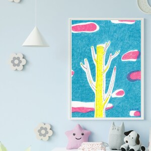 Tree / Art mural imprimable/ Chambre de l'enfant /Handmade art/ Home décor/ Art&Decor/Crayon de couleur/Décoration à l'intérieur/Wall art
