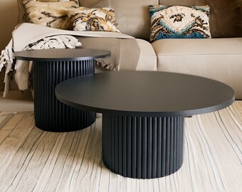 Round coffee table | round fluted table | black or white round coffee table | White round coffee table | coffee tables round | Many colours