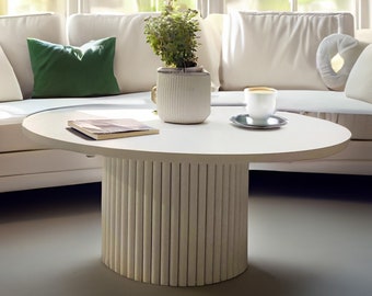 Round coffee table | round fluted table | black or white round coffee table | White round coffee table | coffee tables round | Many colours