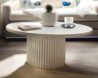Round coffee table | round fluted table | black or white round coffee table | White round coffee table | coffee tables round | Many colours
