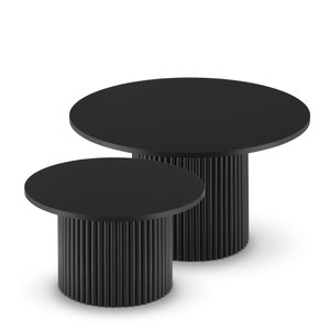Okrągły stolik kawowy z ryflowaną nogą Czarny lub biały okrągły stolik kawowy Okrągłe stoliki kawowe Wiele kolorów zdjęcie 6