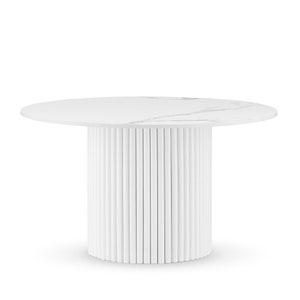 Okrągły stolik kawowy z ryflowaną nogą Czarny lub biały okrągły stolik kawowy Okrągłe stoliki kawowe Wiele kolorów zdjęcie 7