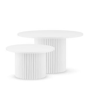 Okrągły stolik kawowy z ryflowaną nogą Czarny lub biały okrągły stolik kawowy Okrągłe stoliki kawowe Wiele kolorów zdjęcie 7