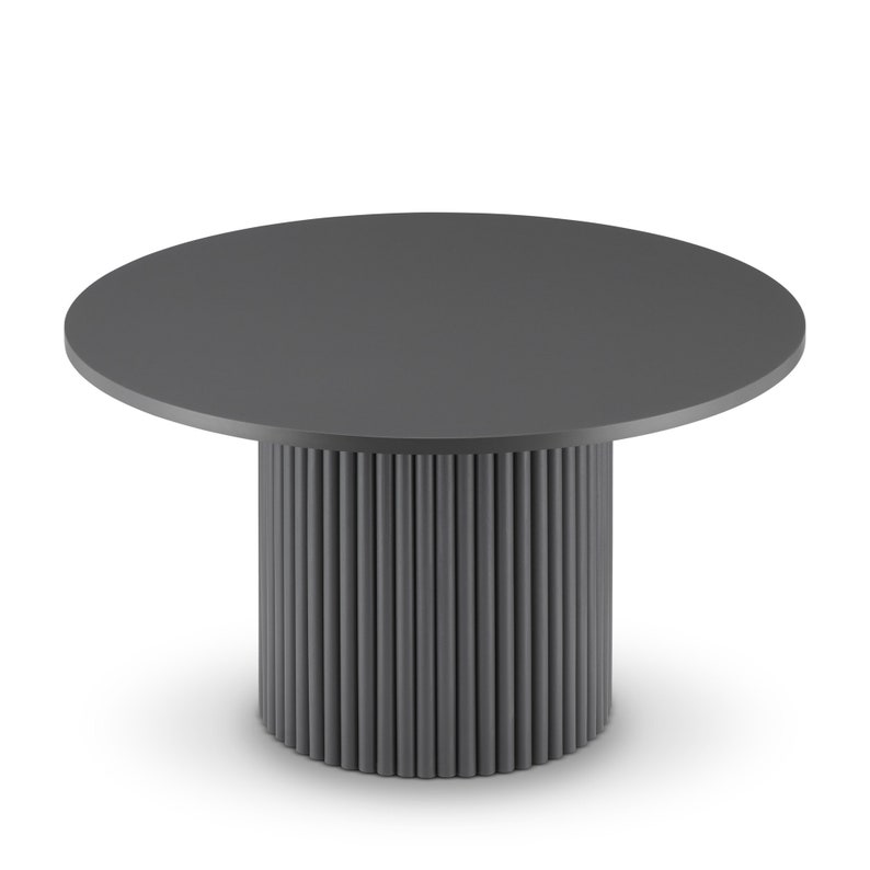 Runder Couchtisch Runder geriffelter Tisch Schwarzer oder weißer runder Couchtisch Runde Couchtische Viele Farben Bild 9