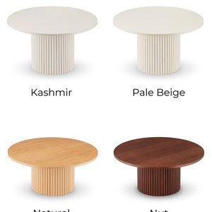 Table basse ronde table ronde cannelée table basse ronde noire ou blanche table basse ronde tables basses rondes Nombreuses couleurs image 2