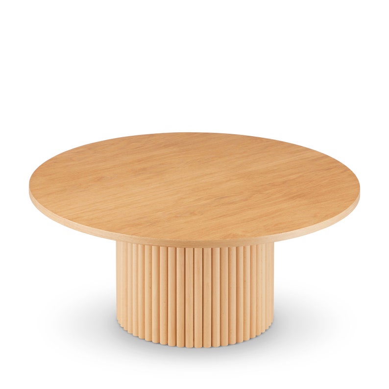Okrągły stolik kawowy z ryflowaną nogą Czarny lub biały okrągły stolik kawowy Okrągłe stoliki kawowe Wiele kolorów zdjęcie 10