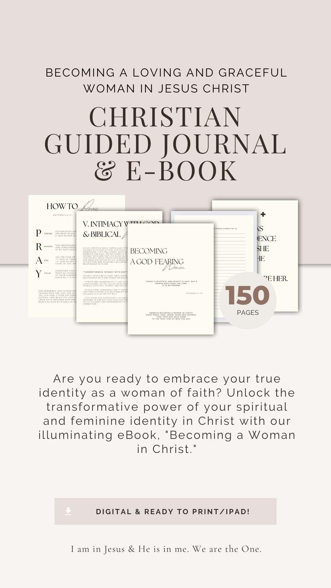 a Woman of God 150page Christian Ebook & Guided Journal