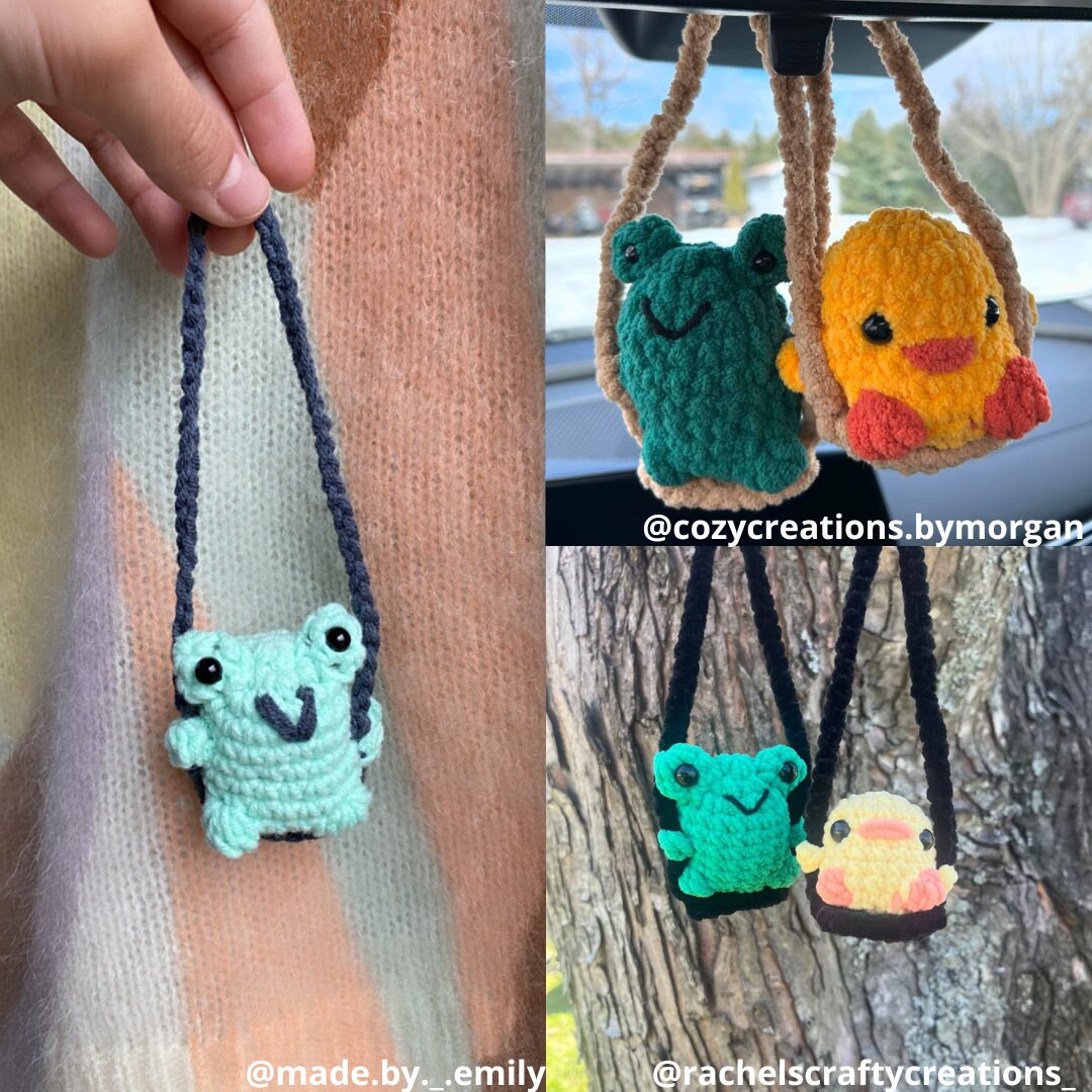2 in 1 Crochet Pattern | Chick and Frog on a Swing Car