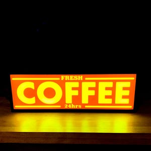Vintage-Inspired LED Coffee Sign – USB Powered,  Retro Home Decor, Coffee Shop Wall Art, Unique Gift for Coffee Lovers