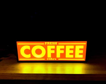 Vintage-Inspired LED Coffee Sign – USB Powered,  Retro Home Decor, Coffee Shop Wall Art, Unique Gift for Coffee Lovers