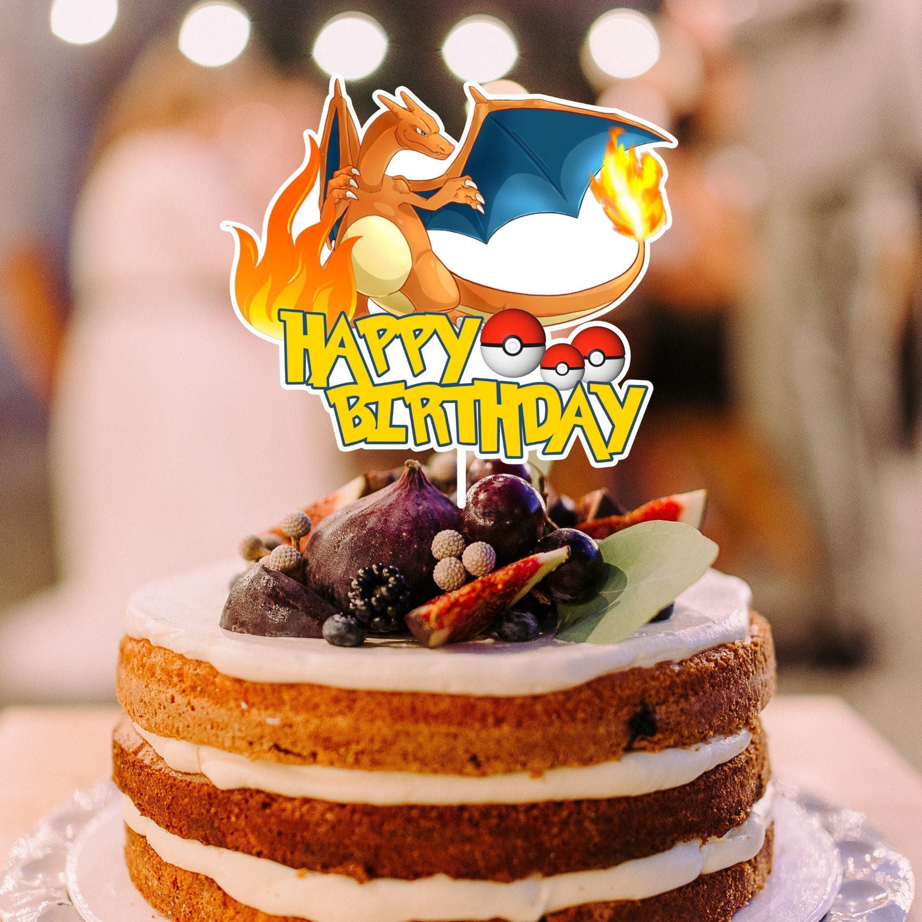 Charizard Cake Topper Charizard Digital File Pokemon Theme Etsy Australia