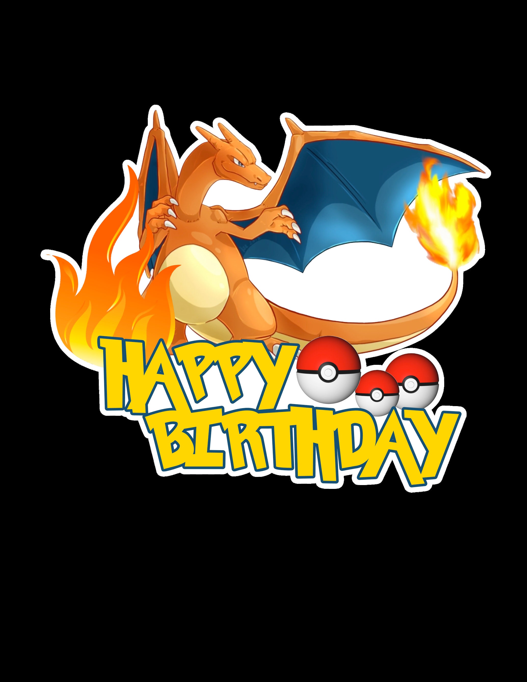 Charizard Cake Topper Charizard Digital File Pokemon Theme Etsy Australia