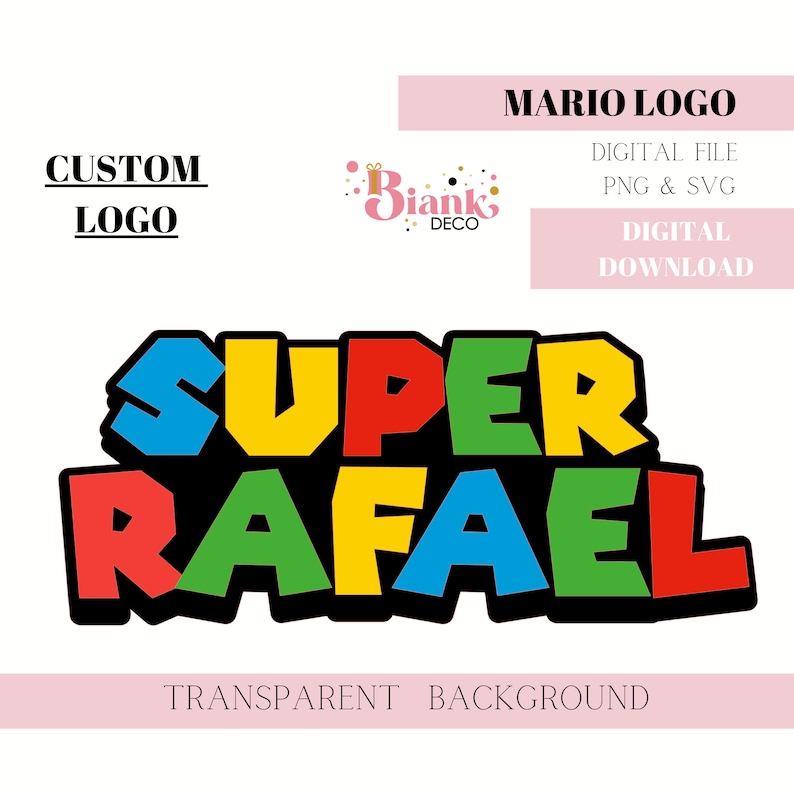 Custom Mario Logo Mario Bros Logo Super Mario Decoration - Etsy