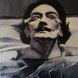 original Salvador Dali portrait in oil on canvas , exclusive Salvador Dali painting
