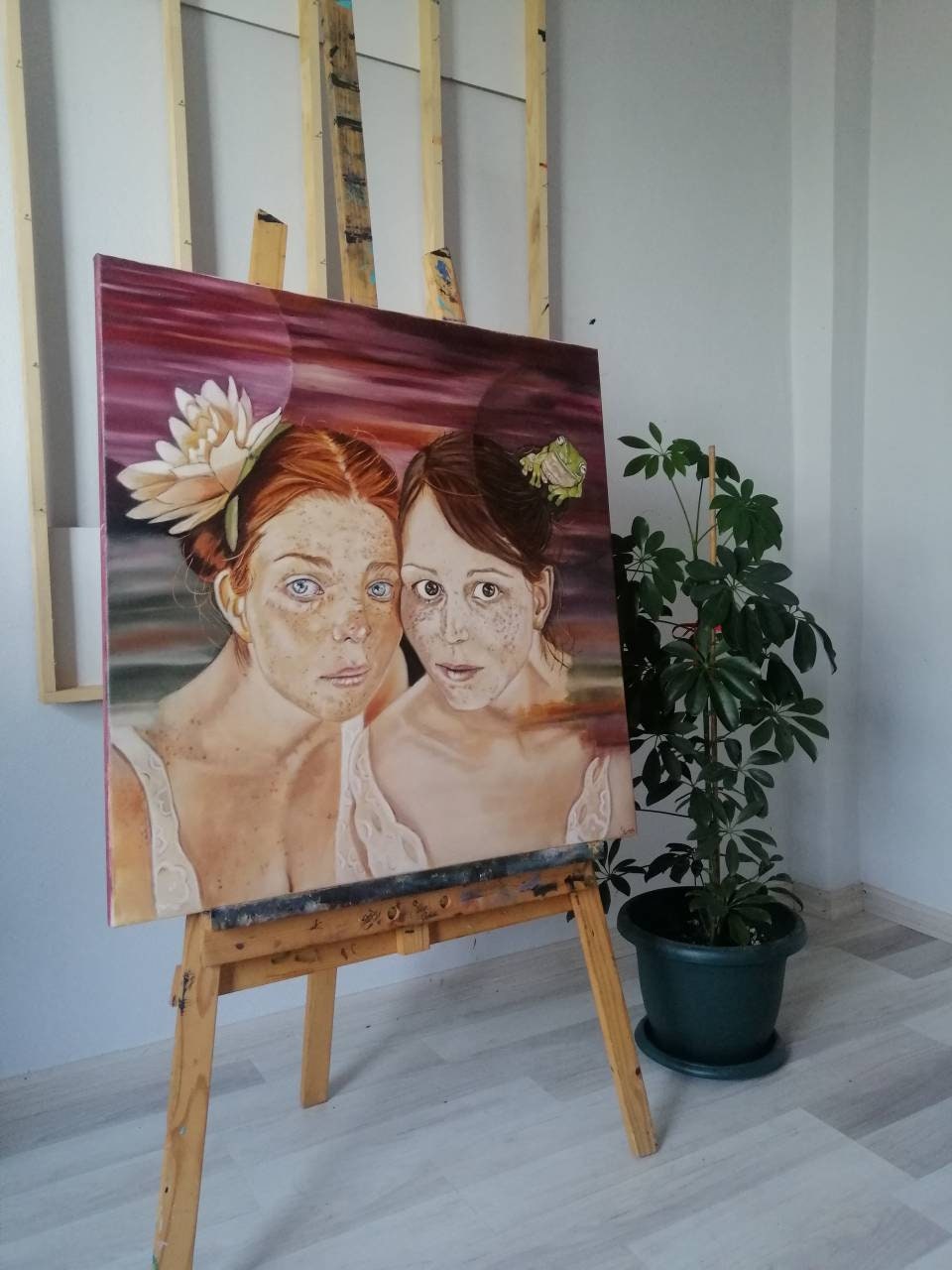 Original Woman Portrait Oil Painting on Canvas Work - Etsy