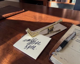 Vintage Brass Golf Club Paper Clip - Office Paperweight - Office Decor Gift
