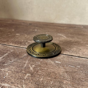 Vintage Japanse messing kastknoppen en achterplaten - Ladegrepen met achterplaten - Antieke meubelbeslag