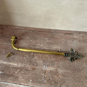 Vintage Brass Ornate Adjustable Swivel Door Curtain Drapery Arm (11" - 19")