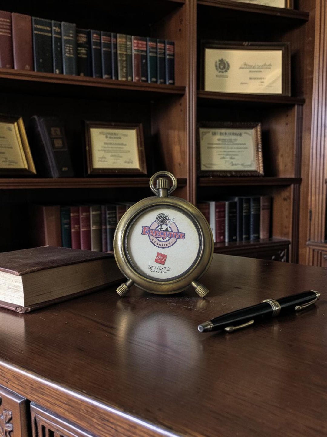 Vintage Stopwatch Photo Frame – Ornate Gold Metal Freestanding Display ...