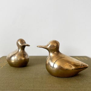 Vintage Mini Solid Brass Duck Figurine. Great Duck for a Paper Weight (1 piece)
