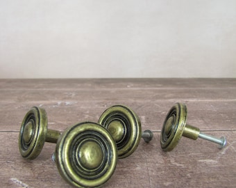 Vintage Knob and Pull Sets, Brass, Wood, and Ceramic