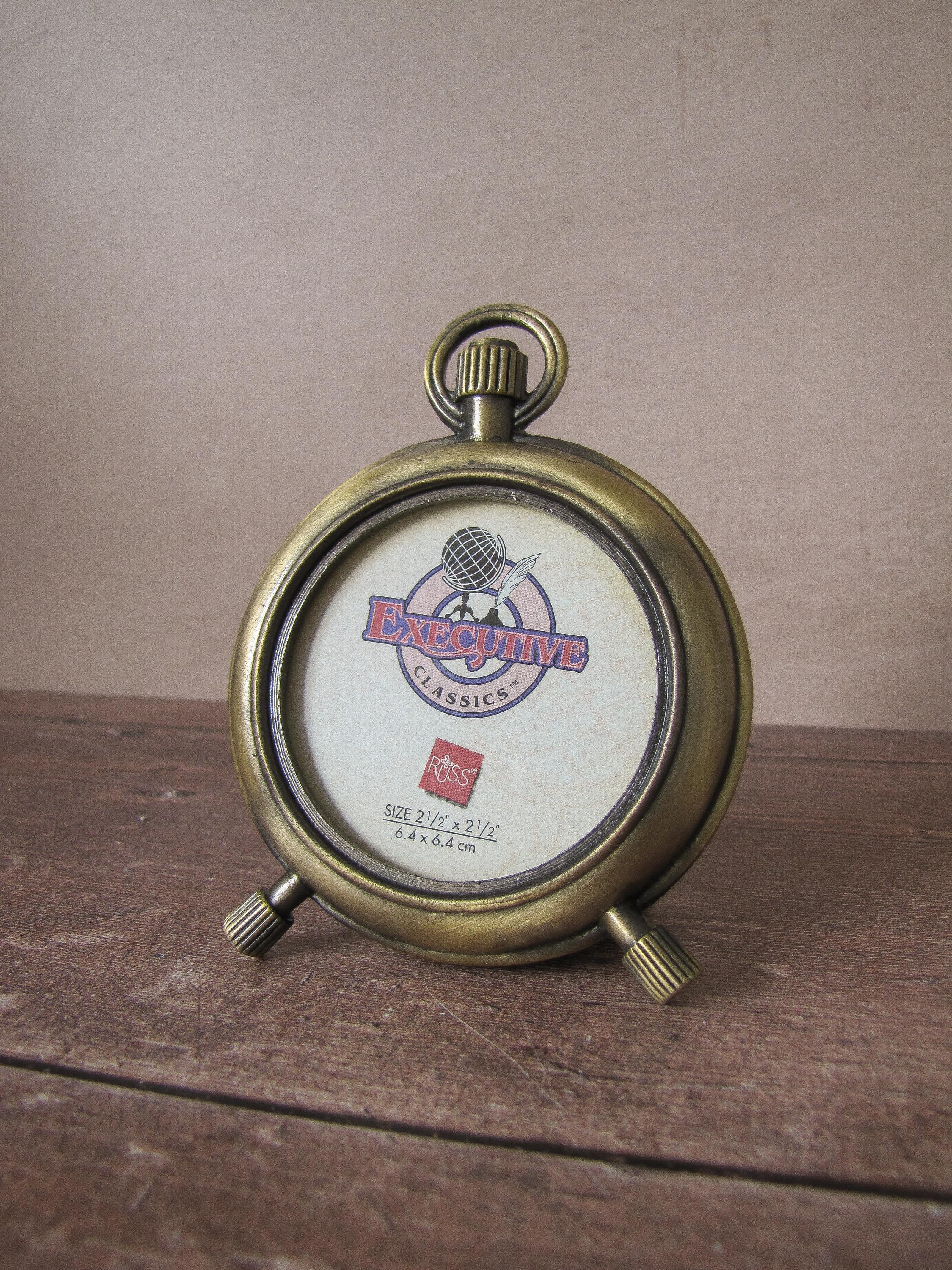 Vintage Stopwatch Photo Frame – Ornate Gold Metal Freestanding Display ...