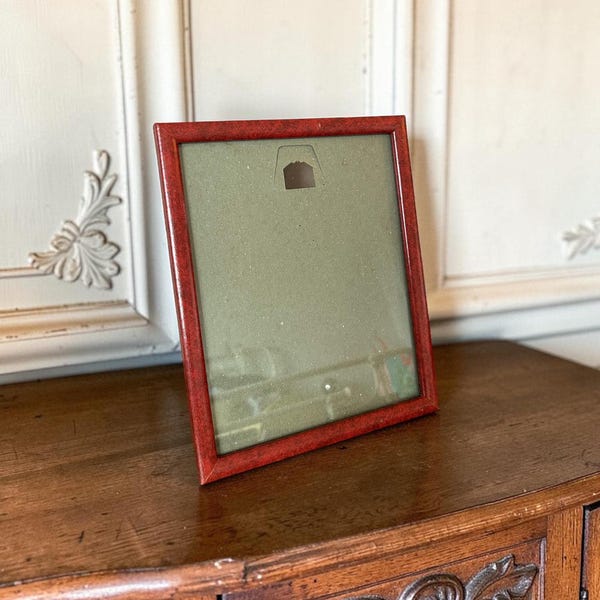 Vintage Red Resin Picture Frame - Retro 8" x 10" Photo Frame - Victorian Home Decor Gallery Wall
