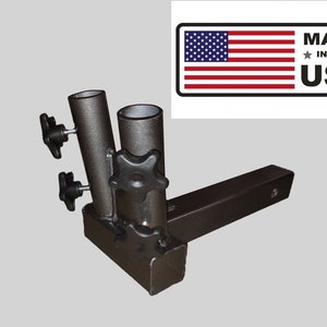 Hitch Mount Double Flagpole Holder for 2&quot; Receiver