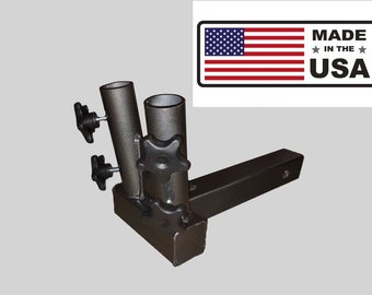 Hitch Mount Double Flagpole Holder for 2" Receiver