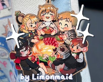 Dungeon Meshi Wooden Charm (single sided) - keychain for ita bag