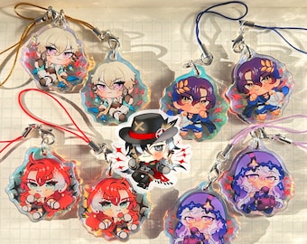 Penacony Holographic Phone Charms - Honkai Star Rail Dr Ratio Argentine Aventurine Black Swan Boothill HSR Keychain Sparkle Sunday Robin