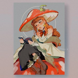 Mushroom Girl Cottagecore Print